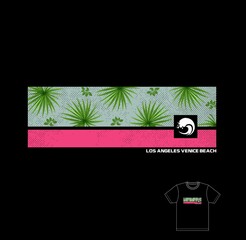 Surfing Theme, Beach of California, idea for t-shirt design