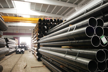 steel pipes inside the factory