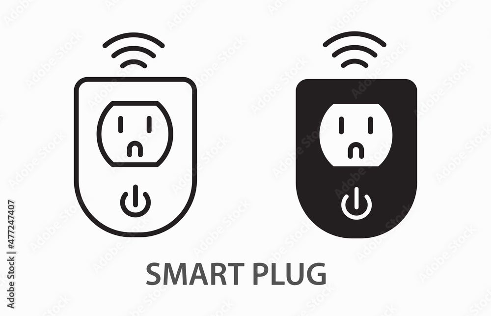 Poster smart socket vector icon. black illustration isolated on white background for graphic and web design
