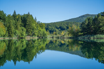 Fototapeta na wymiar Wonderful view of the Plitvice Lakes National Park. Croatia