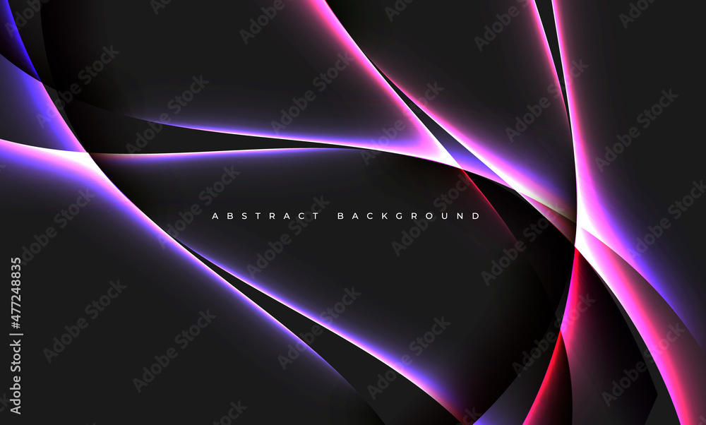 Wall mural dynamic wave dimension background with light shadow effect - background abstract design art elements