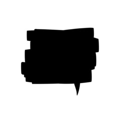 Speech bubble square shape. Comics design element. Dialog, communication, message. Editable color. Isolated on white background.