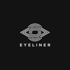 Eye vector logo. Line art style. Creative camera shutter vision logotype. Photo video control sign. Vision Logo concept idea.