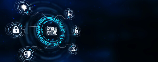 Internet, business, Technology and network concept. Cyber security data protection business technology privacy concept. 3d illustration