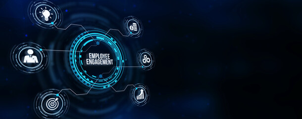 Internet, business, Technology and network concept. Employee engagement. 3d illustration.