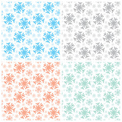 Christmas seamless pattern with snowflakes. Winter set for the New Year.