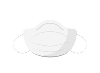 Three-dimensional medical mask or face mask isolated on white background, prevention of coronavirus and infection, vector illustration icon