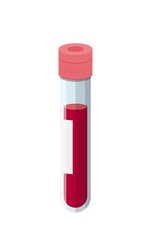 Blood in test tube icon isolated on white background, vector illustration