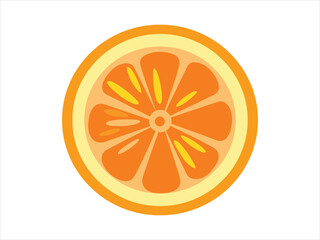 Slice of Orange in the section. Vector flat fruit illustration	
