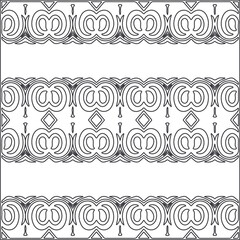 Vector ethnic pattern with symmetrical elements . Repeating geometric tiles from striped elements.Monochrome texture.Black and 
white pattern for wallpapers and backgrounds.