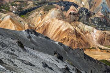 Volcanic mountains of Landmannalaugar in Fjallabak Nature Reserve. Iceland