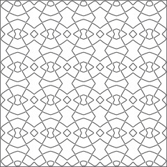 Vector pattern with symmetrical elements. Repeating geometric tiles from striped elements.Monochrome stylish texture.Black and
white pattern for wallpapers and backgrounds.