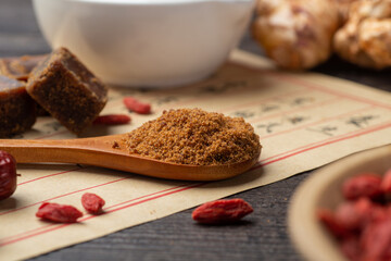 Brown sugar and prescriptions are on the table