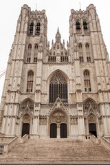 St. Michael and St. Gudula Cathedral. Beautiful gothic cathedral in Brussels, Belgium