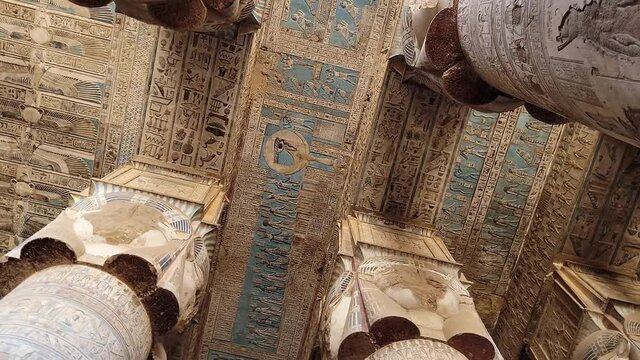 Dendera temple or Temple of Hathor. Egypt. Dendera, Denderah, is a small town in Egypt. Dendera Temple complex, one of the best-preserved temple sites from ancient Upper Egypt.