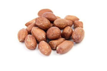 Peanuts isolated on white background. Shelled seeds