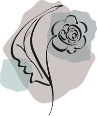 Abstract image of a delicate flower, made by the author's brush.