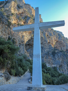  The big Cross in the Monastery of Saint Eleousa near Agrinio in Greece                           