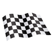 chequered checkered racing flag flying