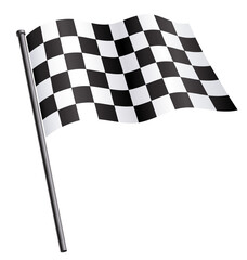 chequered checkered racing flag flying on pole