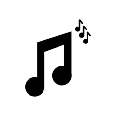 Musical sign note icon. on white background illustration