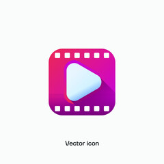 Video player vector icon. Premium quality.