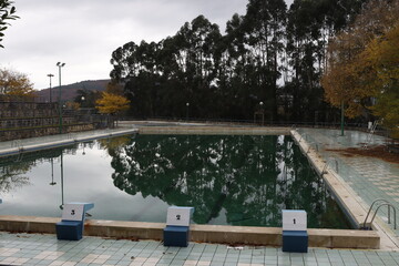 Swimming pool in a winter day