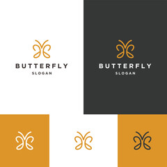 Butterfly logo icon flat design template 