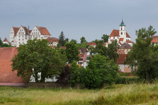Skyline der Stadt Scheer an der Donau im Landkreis Sigmaringen