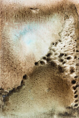 abstract landscape hand drawn by watercolor fluid on cotton canvas