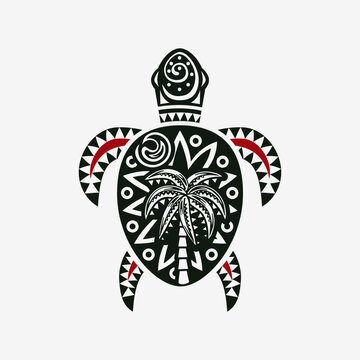 Sea turtle as logo design. Illustration of a sea turtle as a logo design and as an ornament 
