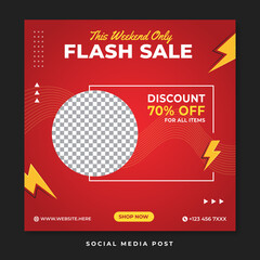 Flash sale social media post template