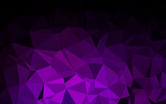 Dark Purple vector shining triangular template.
