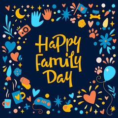 Colorful postcard for Family Day