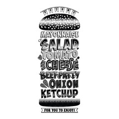 Poster lettering Burger. Hand drawn typography poster. Inspirational typography. - 477265093