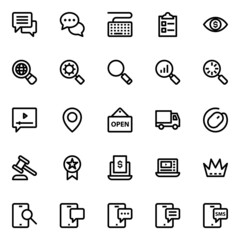 Outline icons for digital marketing.
