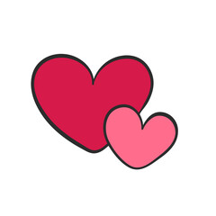 Heart symbol line drawing for design Valentine Day card