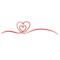 Heart symbol line drawing for design Valentine Day card