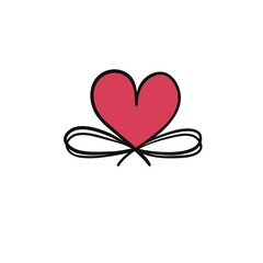 heart symbol drawing for design Valentine Day card