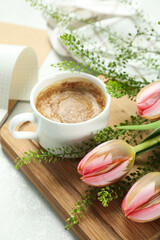 Hello spring concept, close up and selective focus