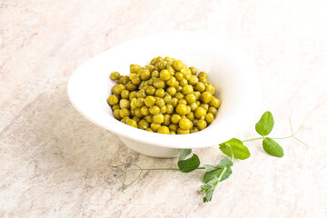 Marinated Green peas in the bowl