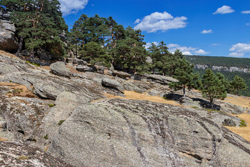 Castroviejo Natural Park, with natural rock formations, in Soria province