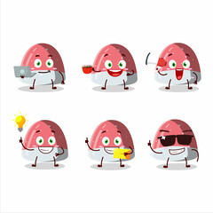 Pufflettes gummy candy cartoon character with various types of business emoticons - 477267267
