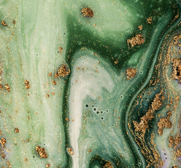 GREEN FOREST. Treasury of art. Swirls of marble. Abstract fantasia with golden powder. Extra special and luxurious- ORIENTAL ART. Ripples of agate. Natural luxury.	
