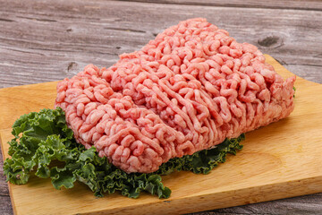 Raw pork minced meat for cooking