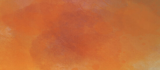 Textured relief plastered painted wall yellow orange fire color. watercolor texture on paper red orange spots