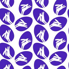 Easter bunnies and eggs seamless pattern for wallpaper and fabrics and textiles and gifts and cards and linens and kids 