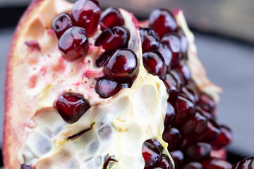 image of ripe pomegranate fruit close-up