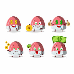 Pufflettes gummy candy cartoon character with cute emoticon bring money