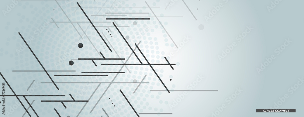 Poster Minimal dynamic design. Connection lines background Vector graphics. Modern abstract banner. Texture technology layout
